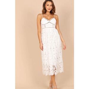 Petal & Pup FRANCHESHCA MIDI LACE DRESS WHITE LACE Nwot Small